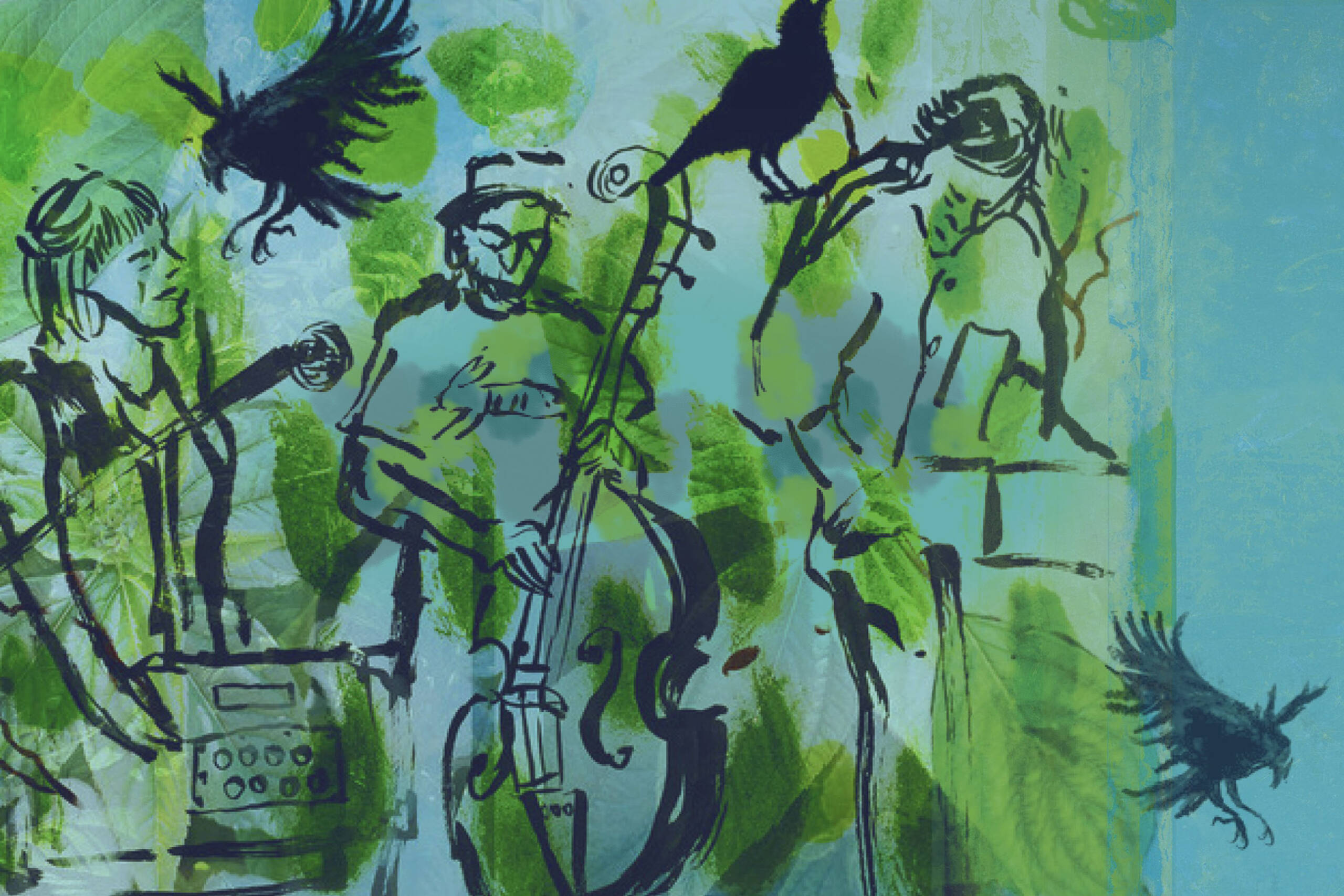 colourful hand drawn illustration of musicians
