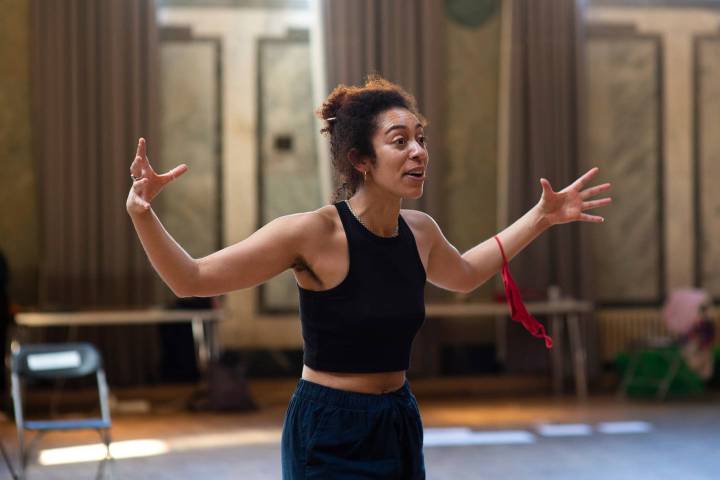 actor performing in a rehearsal space